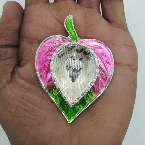 Pure Silver Peepal Leaf Pattern Fancy Diya 11.34 grams