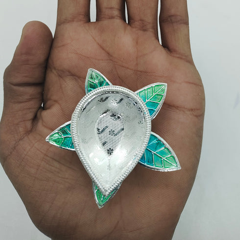 Pure Silver Star Leaf Pattern Fancy Diya 15.42g
