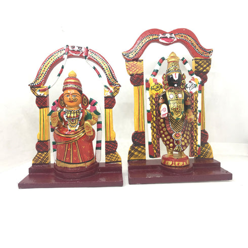 Lord Balaji Padmavathi Wooden Handicraft Kondapalli Bommalu
