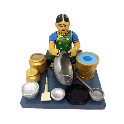 Women Cooking Set of 6 Kondapalli Toys