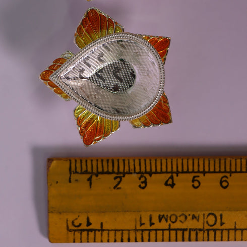Pure Silver Star Flower Pattern Fancy Diya 16g