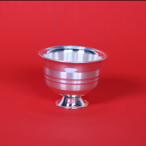 Pure Silver Bowl With Engraved Lines 32.6 Grams
