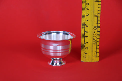 Pure Silver Bowl With Engraved Lines 32.6 Grams