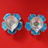 Pure Silver Fancy Diya Flower Pattern Blue 26.83g