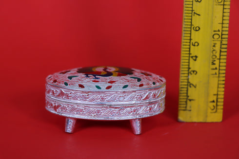 Pure Silver Soap Box Peacock Design 72.6g