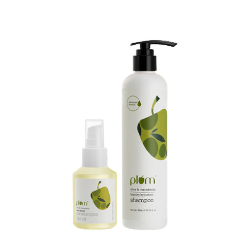 Plum Olive and Macadamia Nourish & Cleanse Hair Kit | Oil + Shampoo