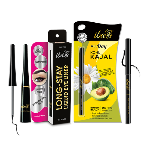Iba All Day Kohl Kajal Liquid Eyeliner Combo