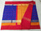 Ikkat Silk Blue With Red Color Saree