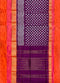 Ikkat Silk Lavender With Orange Color Saree