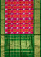 Ikkat Silk Orange And Pink Color Saree