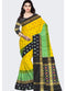 Ikkat Yellow With Black Color Saree