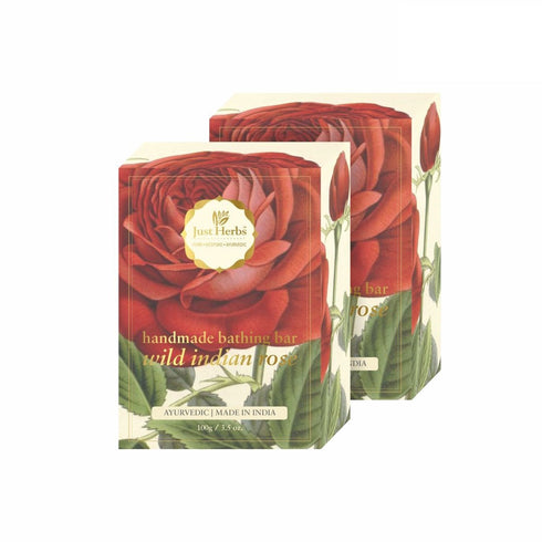 Just Herbs Wild Indian Rose Handmade Bathing Bar set of 2 100g each