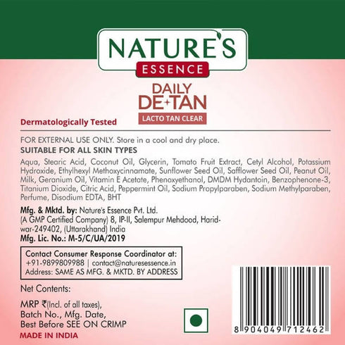 Nature's Essence Daily De Tan Lacto Tan Clear
