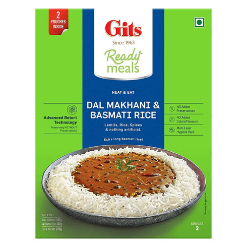 Gits Ready Meals Heat andEat Dal Makhani andBasmati Rice