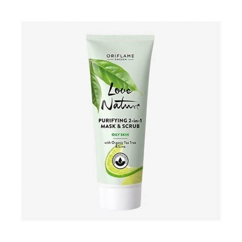 Oriflame Love Nature Purifying 2|in|1 Mask & Scrub with Organic Tea Tree & Lime
