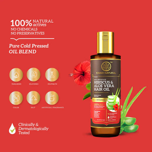 Khadi Natural Hibiscus And Aloe Vera Hair Oil