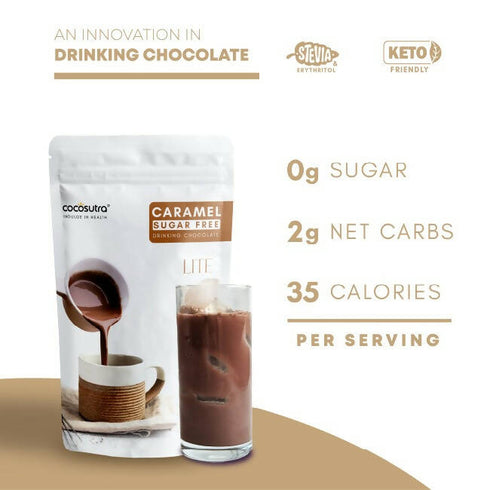 Cocosutra Lite Sugar Free Caramel Drinking Chocolate Mix