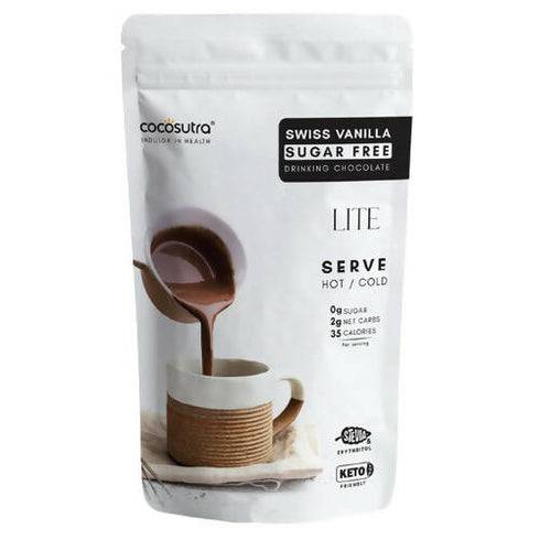 Cocosutra Lite Sugar Free Drinking Chocolate Mix Swiss Vanilla