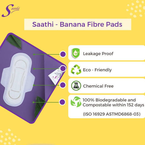 Saathi XL Banana Fiber Sanitary Napkins 8 Pads