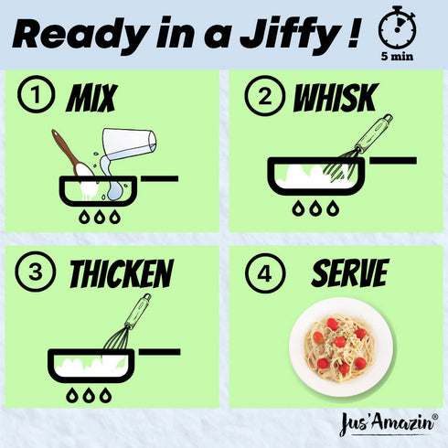 Jus Amazin 5 | Minute Pasta Sauce | Creamy Alfredo