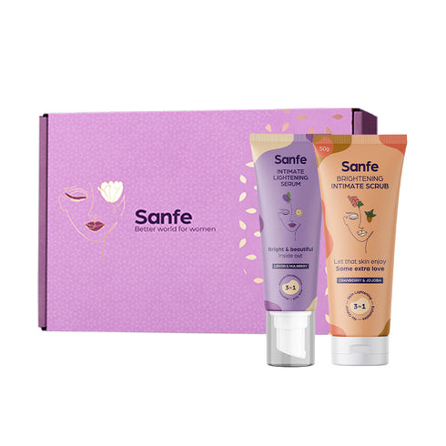 Sanfe Gift Box - Intimate Lightening Serum-50g & Brightening Intimate Scrub-50g