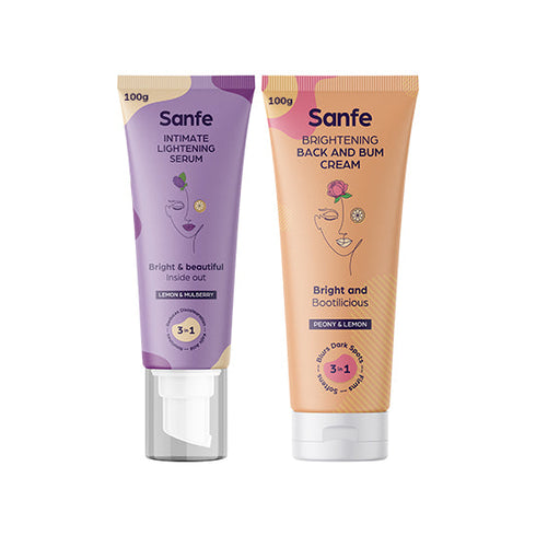Sanfe Intimate Lightening Serum-100G And Brightening Back And Bum Cream-100G Combo