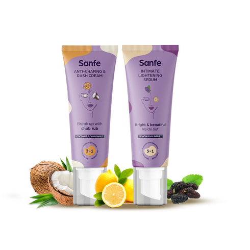 Sanfe Intimate Lightening Serum + Anti-Chafing And Rash Cream Combo