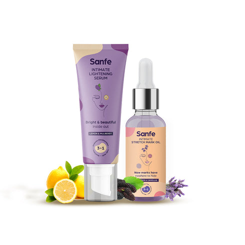 Sanfe Intimate Lightening Serum-50G & Intimate Stretch Mark Oil-30ml Combo