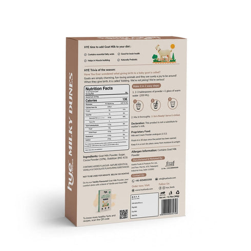 Hye Foods Milky Dunes Goat Milk Powder Chocolate Flavour