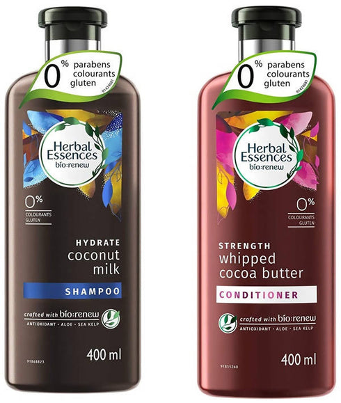Herbal Essences Coconut Milk Shampoo with Whipped Cocoa Butter Conditioner Combo 800ml
