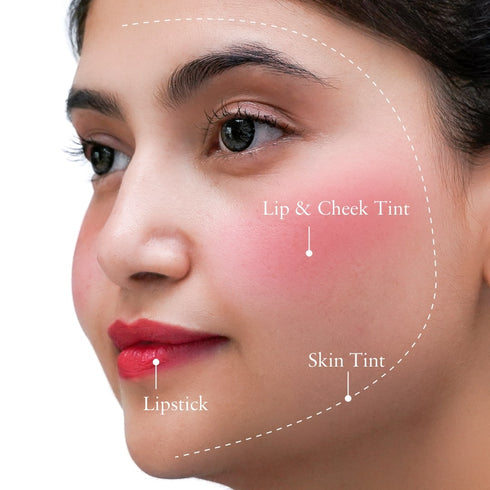 Just Herbs Ayurvedic Make-up Essentials Kit - GWP Miceller Water-35ml, Skin Tint-8g, Cheek Tint-4g, Lipstick-2g