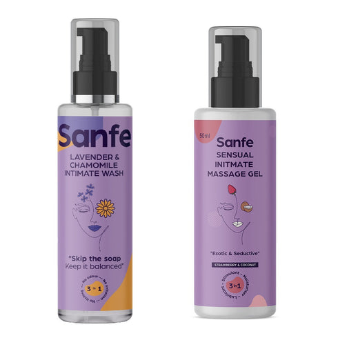 Sanfe Intimate Massage Gel + Lavender Intimate Wash