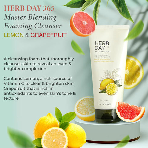The Face Shop Herb Day 365 Foaming Cleanser- Lemon & Grapefruit 170ml