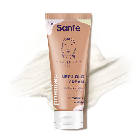 Sanfe Promise Neck Glo Cream With Vitamin C & Aha | Neck Lightening | 30g