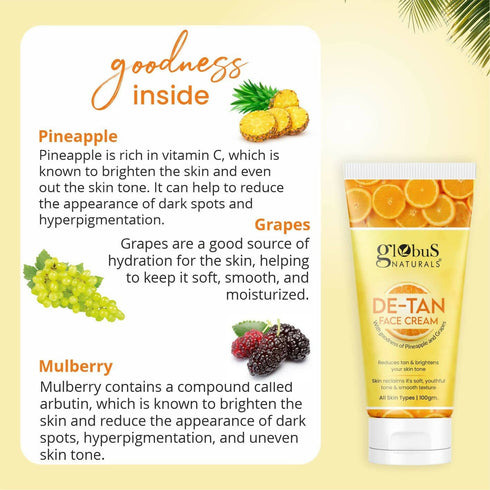 Globus Naturals De Tan Face Cream