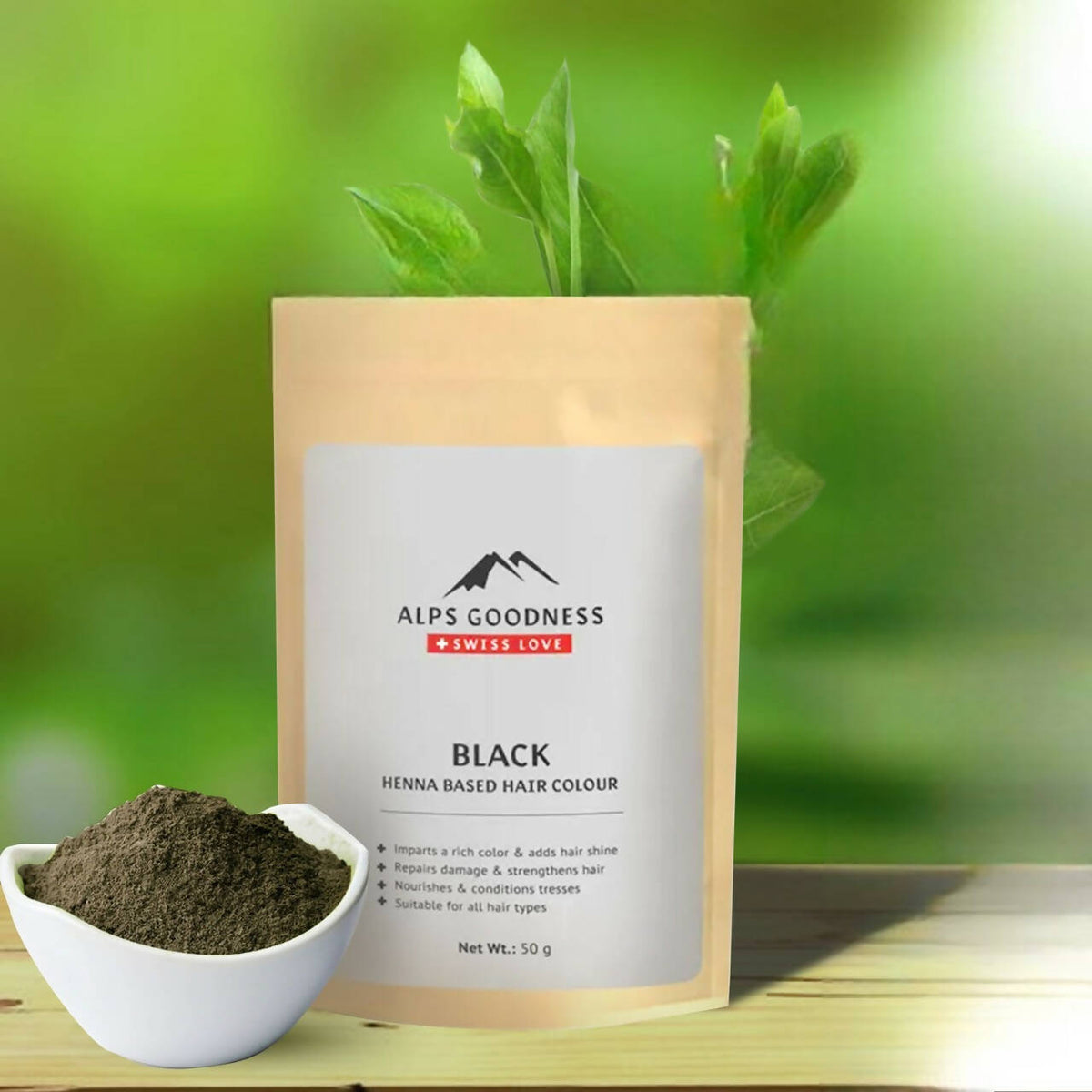 Alps Goodness Henna Based Hair Color Powder - Black – PUSHMYCART