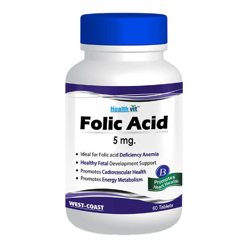 Healthvit Folic Acid 5mg Tablets for Folic acid