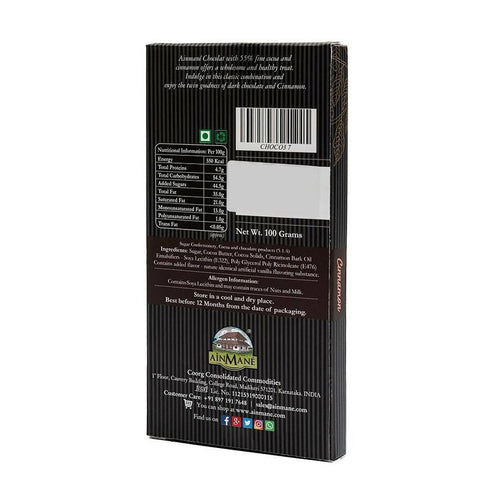 Ainmane Cinnamon Dark Chocolate 55% Cocoa