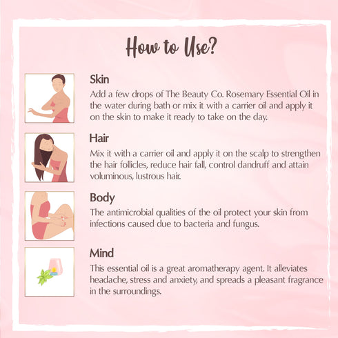 the beauty co India Rosemary Essential Oil for Hair Growth and Acne Control