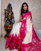 Ikkat Silk Magenta With Cream Color Saree