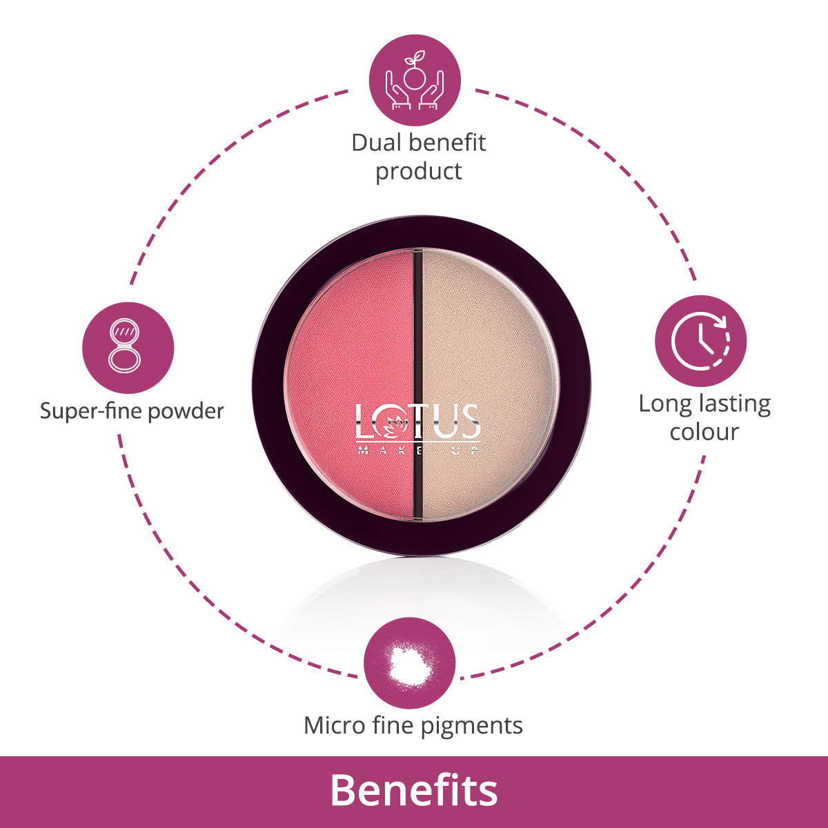 Lotus Proedit Silk Touch Blush Highlighter Duo Paradise Petal PUSHMYCART