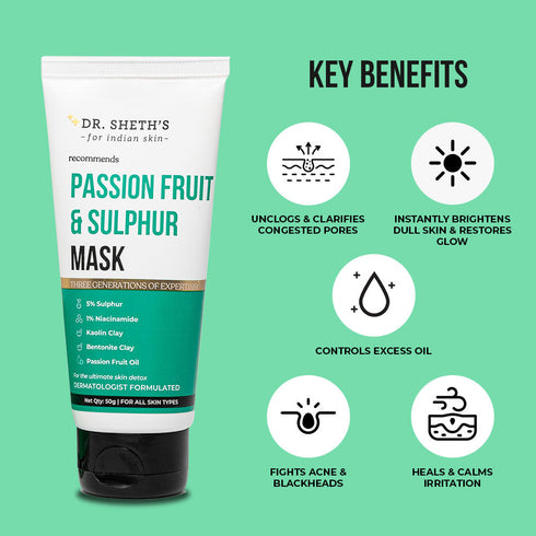 Dr. Sheth's Passion Fruit and Sulphur Mask 50g