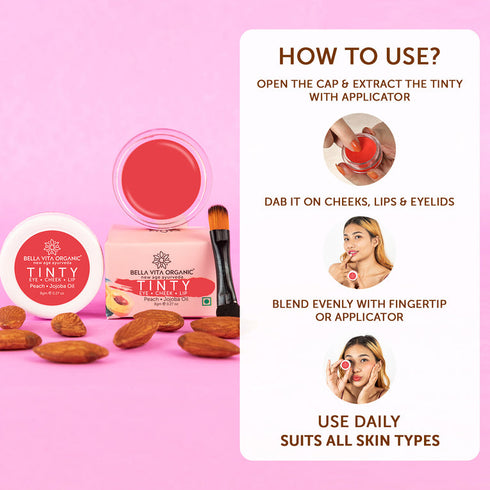 Bella Vita Organic Peach Tinty Blush 3 in 1 8g