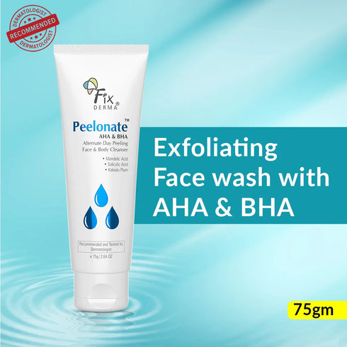 Fixderma Skincare Exfoliating Cleanser For Face And Body | Peelonate Aha And Bha