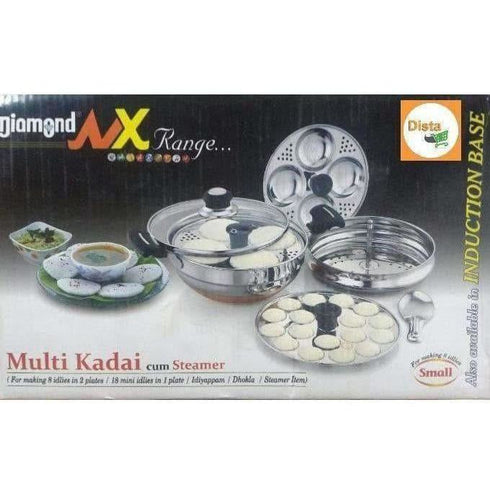 Stainless Steel Multi Kadai Medium Mini Idli Plate Induction (3 Plates , 26 Idlis )