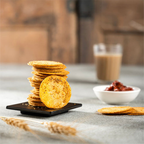 Stuti Khakhra Pizza Coin Khakhra With Schezwan Chutney