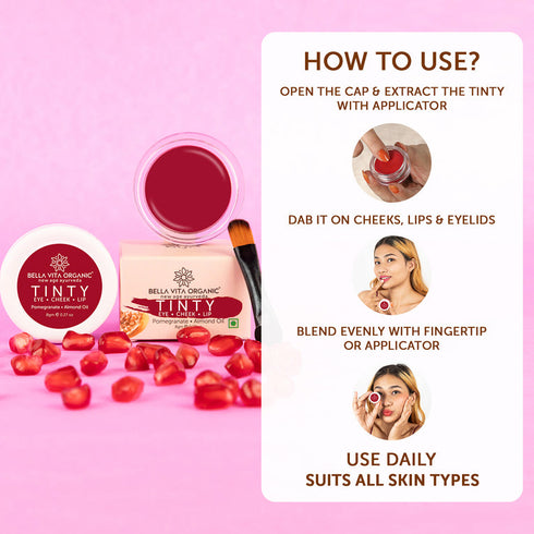 Bella Vita Organic Pomegranate Maroon Tinty Blush 3 in 1