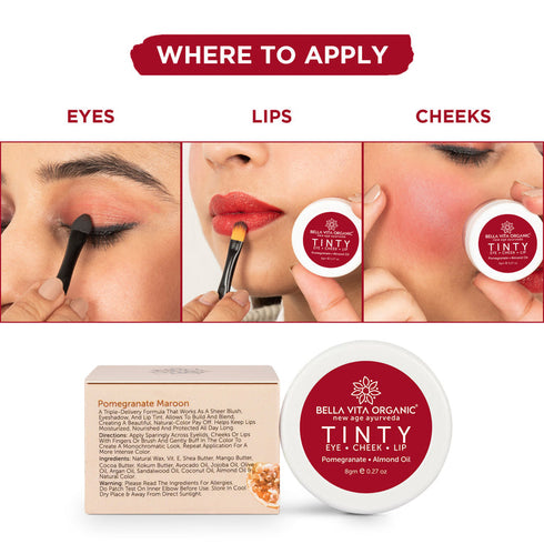 Bella Vita Organic Pomegranate Maroon Tinty Blush 3 in 1