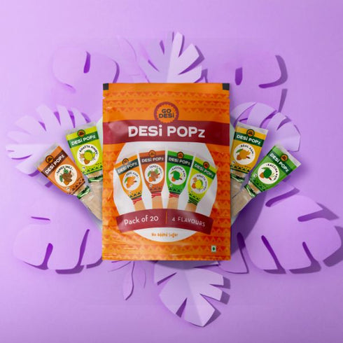 Go Desi POPz Combo Pack of 4| Tangy Imli | Real Aam | Kaacha Aam | Khatta Nimbu | 20 PCS