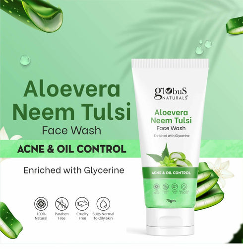 Globus Naturals Aloe Vera Neem Tulsi Face Wash